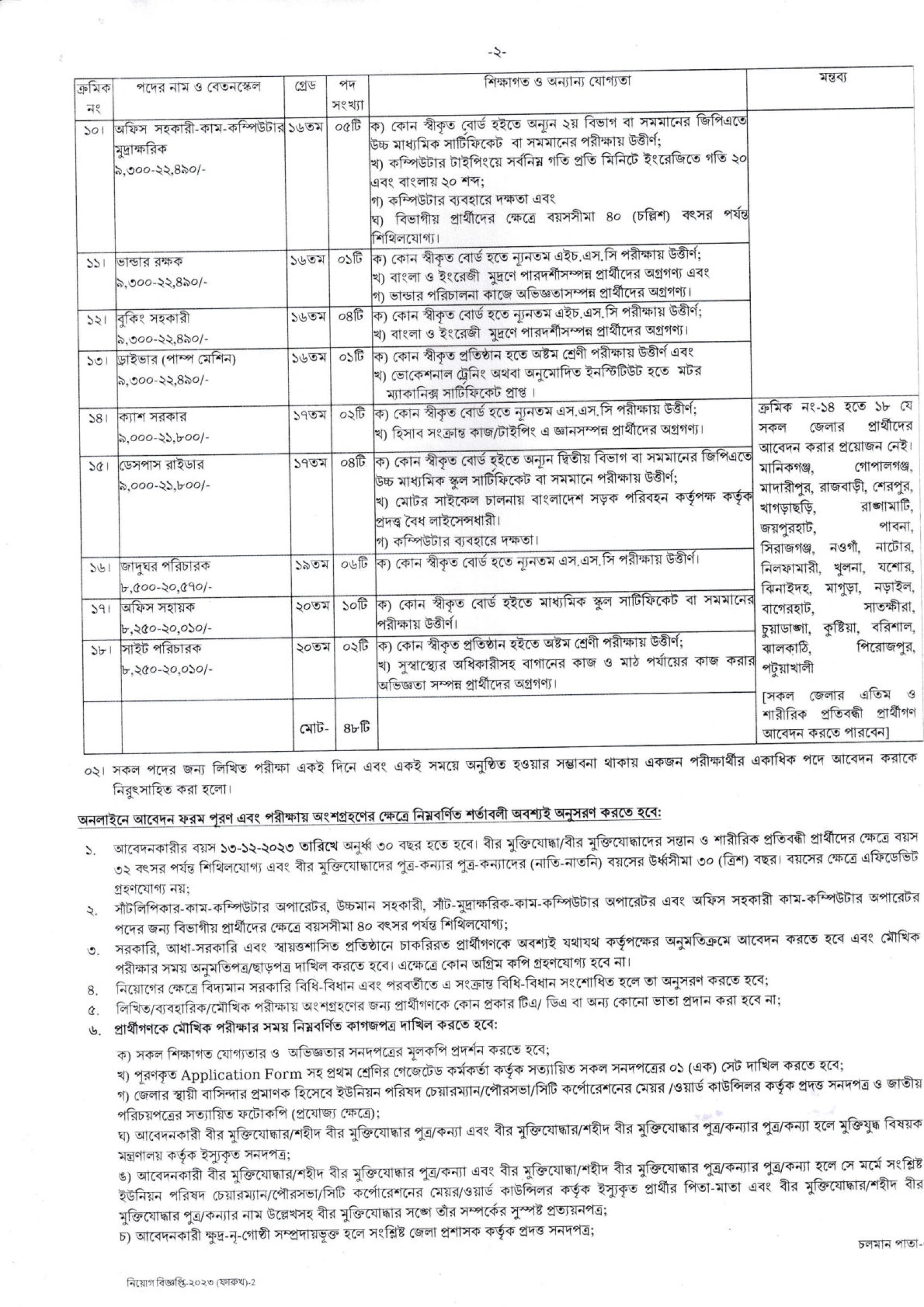 DOA Job Circular-2