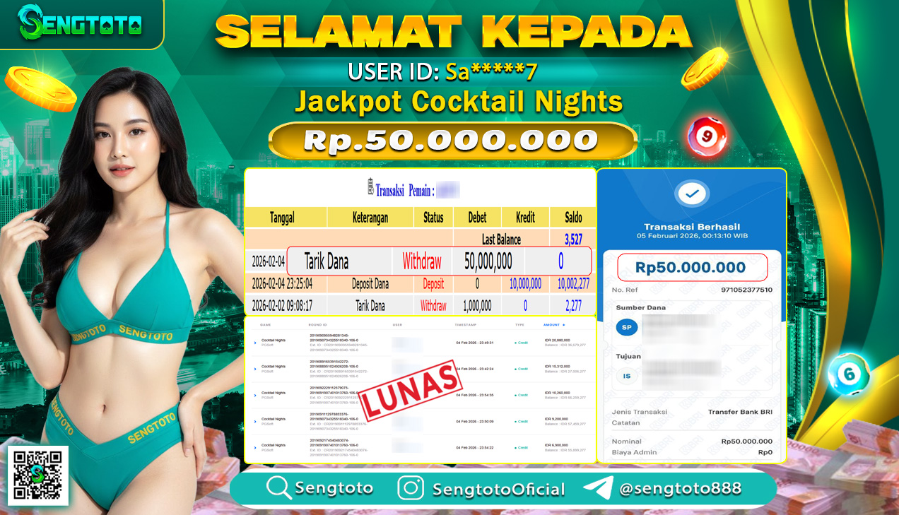 BUKTI PEMBAYARAN SLOT COCKTAIL NIGHTS 