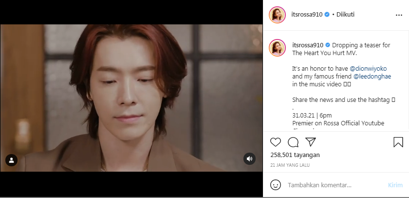 Lee Donghae dalam video klip The Heart You Hurt milik Rossa
