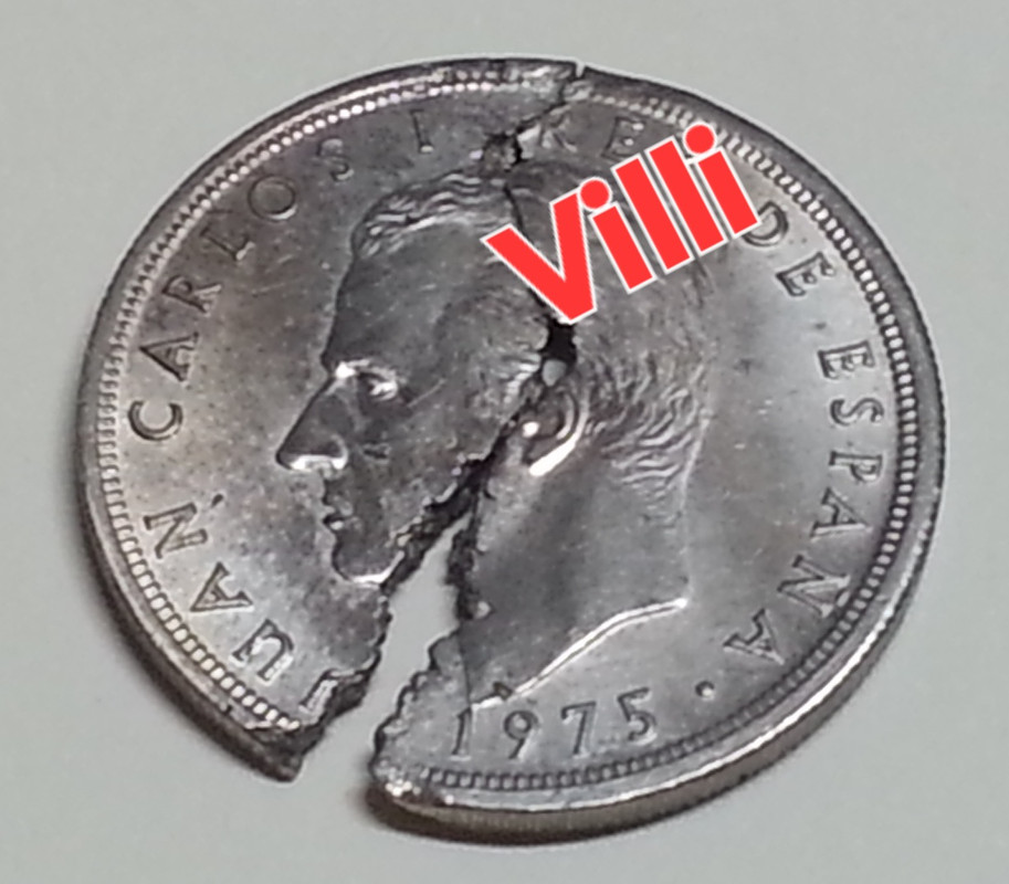 Juan Carlos I 5 Pesetas 1975 77 Cospel partido anv