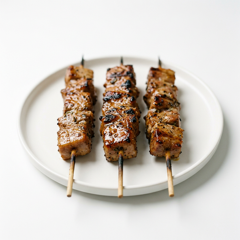 Tapa De Pinchos De Cerdo A La Plancha