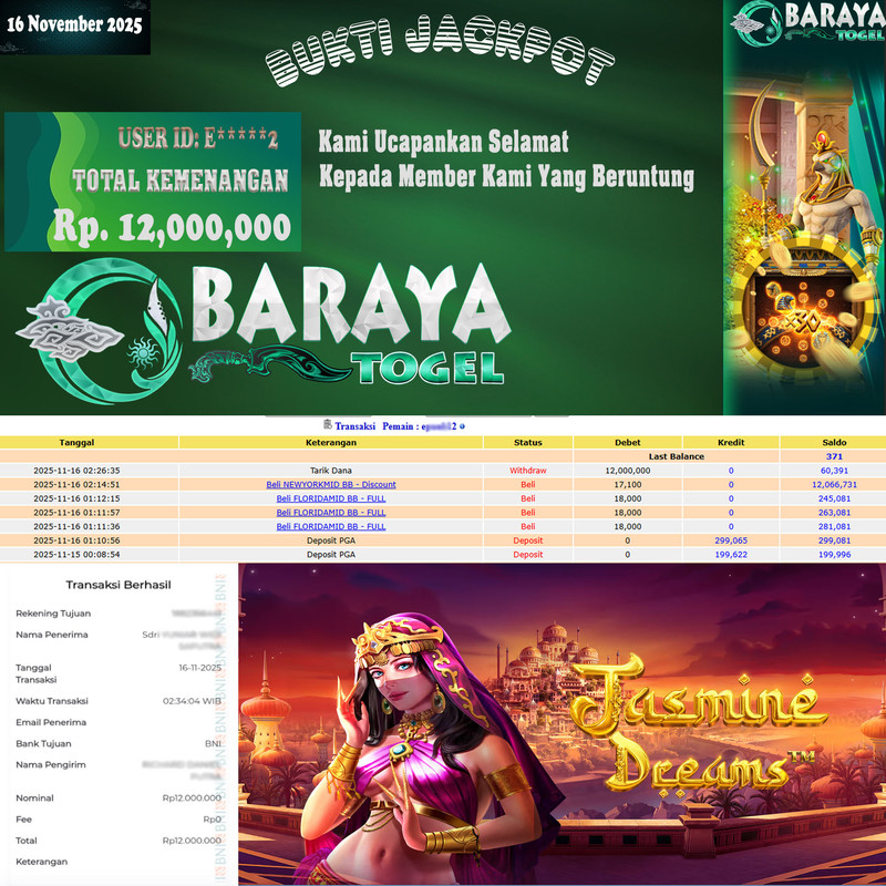 Rp. 12.000.000.- WD LUNAS DI BARAYATOGEL