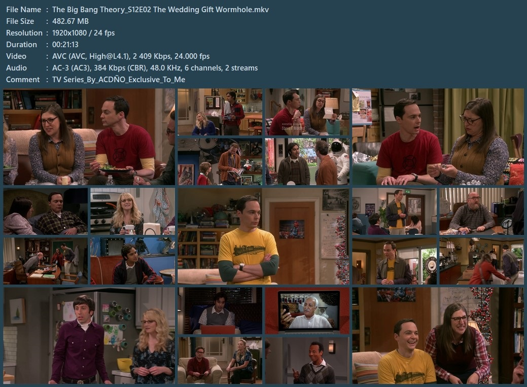 The Big Bang Theory S12E02 x264 & x265 10Bits 1080p Dual Lat The Big Bang Theory S12E02 x264 & x265 10Bits 1080p Dual Lat