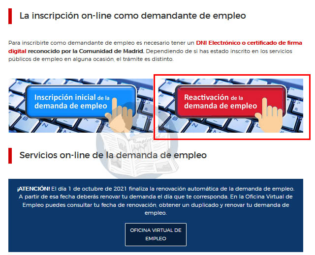 Como sellar el paro por internet en madrid