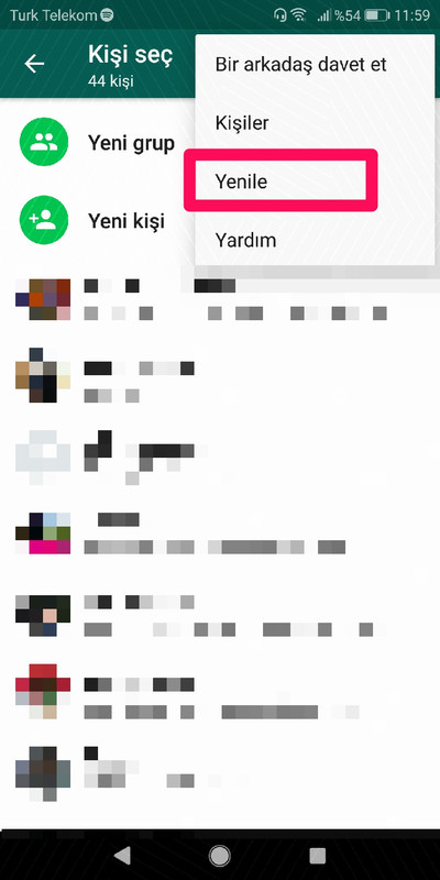 whatsapp yenile