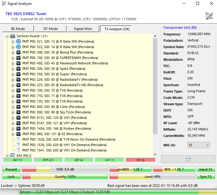 SuperTennis 12466V Eut 9°E EBSPRO