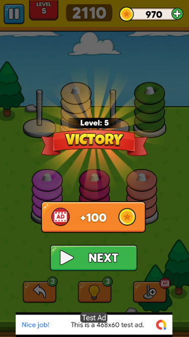 Hoop Color Sort - Puzzle Game Android Studio Project with AdMob Ads + Ready to Publish