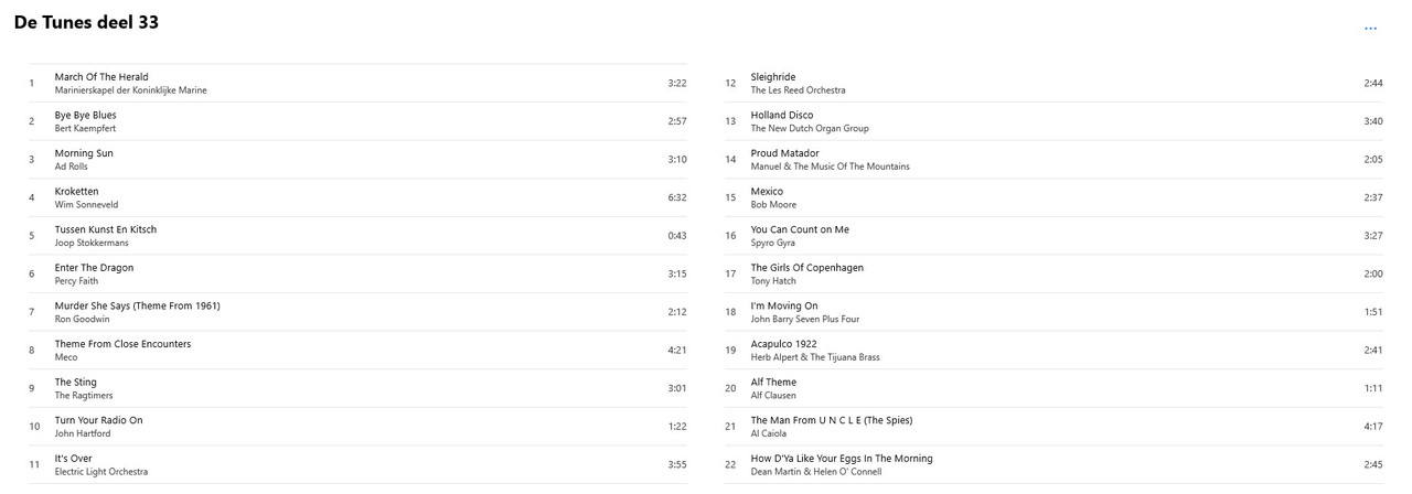 tunes back 33