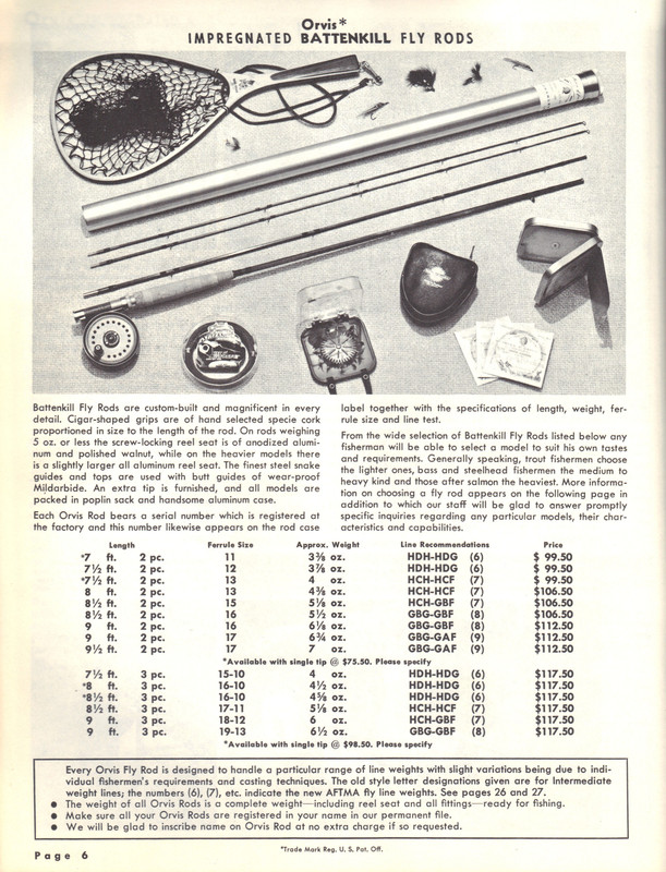 Catalog - 1963 page 6 (Battenkill & New AFTMA Line Weights)