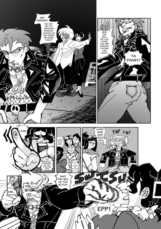 A full page of Hennessy calling the groper a pansy and exchanging insults with him