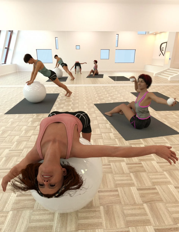 Pilates Poses with Ball for Genesis 8 Female(s) [REPOST]