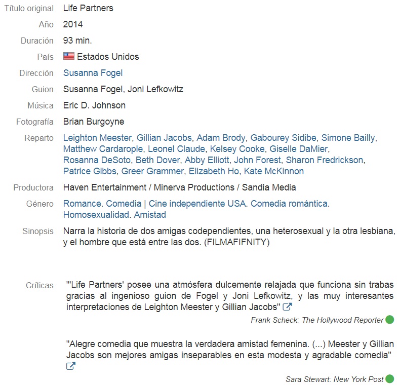 Life Partners 2014 Webrip 720p latino Life Partners 2014 Webrip 720p latino