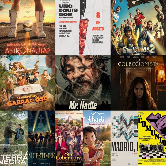 LOS ESTRENOS ESPAÑOLES EN CINES DEL MES DE AGOSTO 2025
