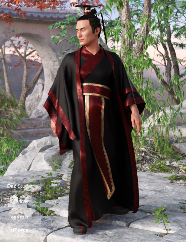 dForce Hanfu Outfit for Genesis 8 Male(s) 