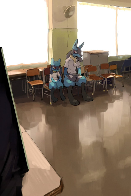 lucario-and-riolu-pokemon-drawn-by-ebi-k