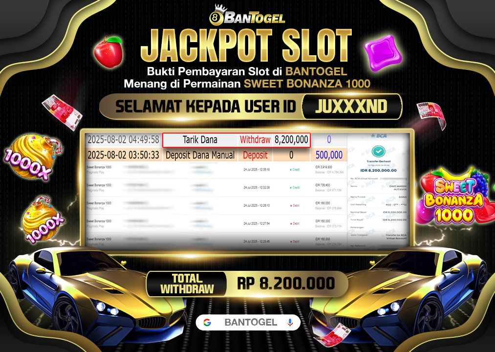 BUKTI JACKPOT LUNAS BANTOGEL