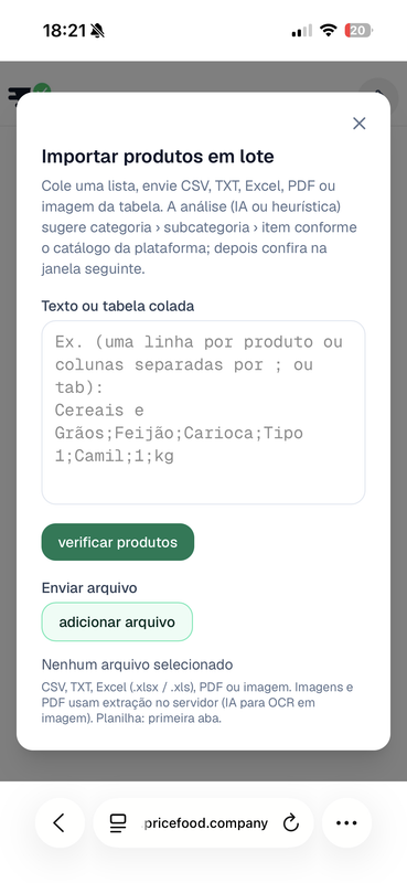 Edição em massa de produtos