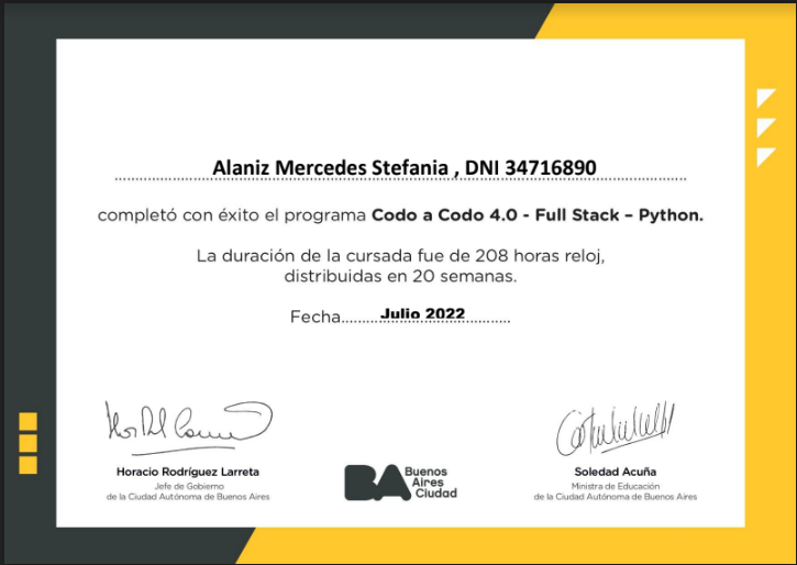 Alaniz Mercedes Stefania 34716890
