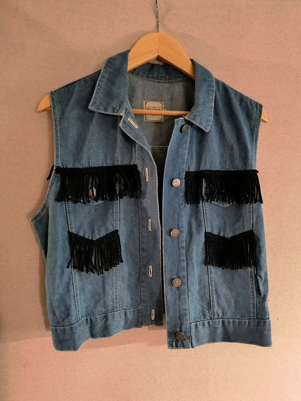 Blue Denim Gilet with Tassels - Adult 14