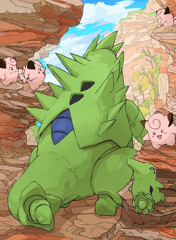 clefairy-tyranitar-and-larvitar-pokemon-