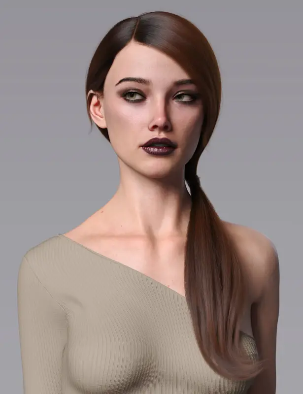 dForce Elegant Side Ponytail for Genesis 9