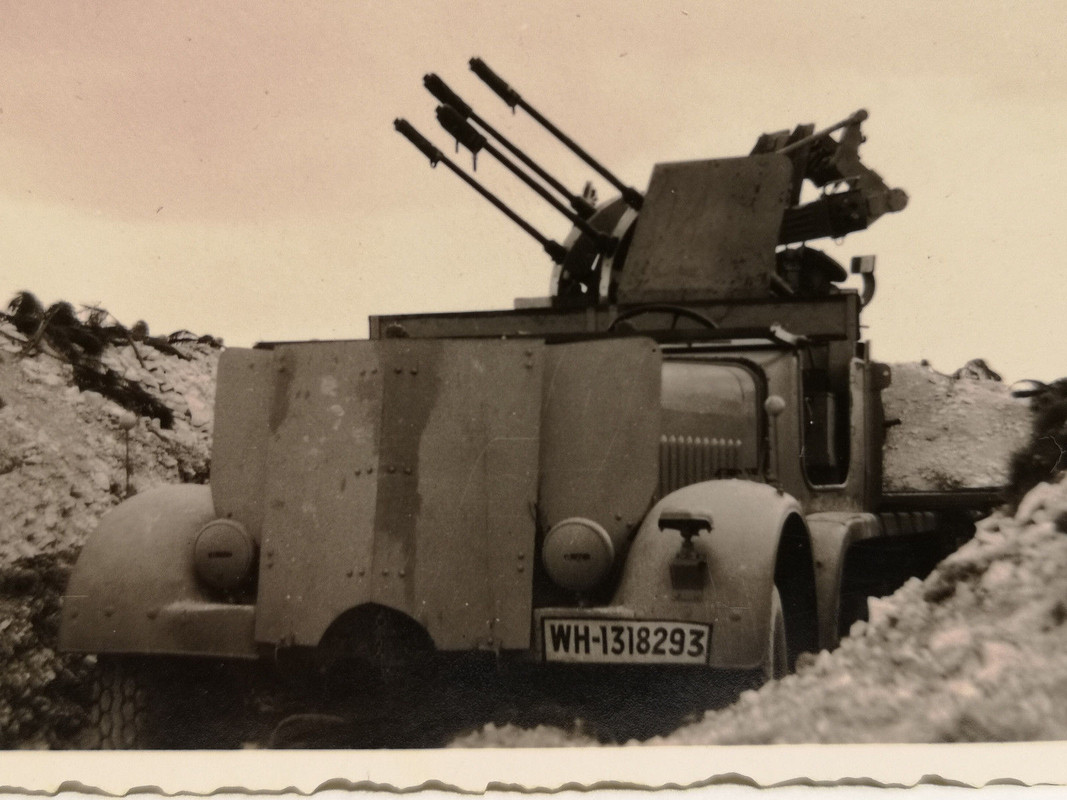 Foto Flak Vierlingsflak Panzer WK-2 Militär Frankreich Mailly-le