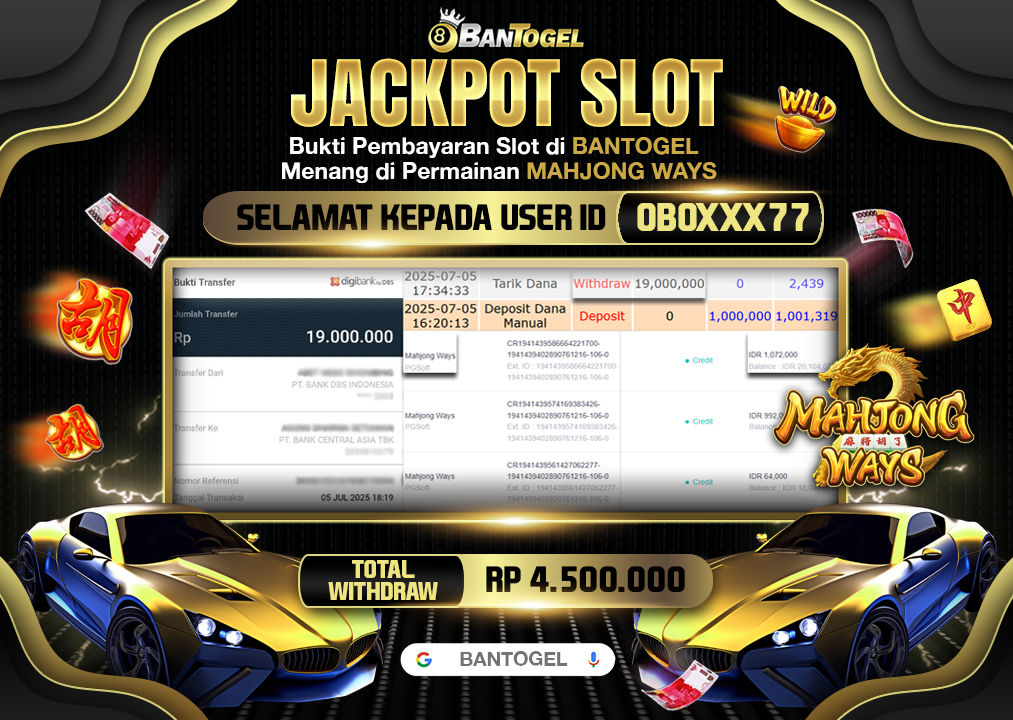 BUKTI JACKPOT LUNAS BANTOGEL