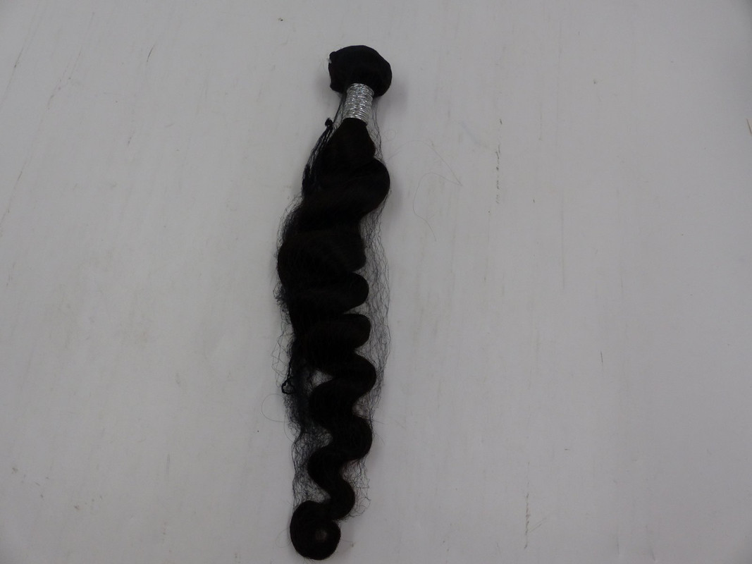 24" BLACK NATURAL COLOR LOOSE WAVE VIRGIN HUMAN HAIR BUNDLE