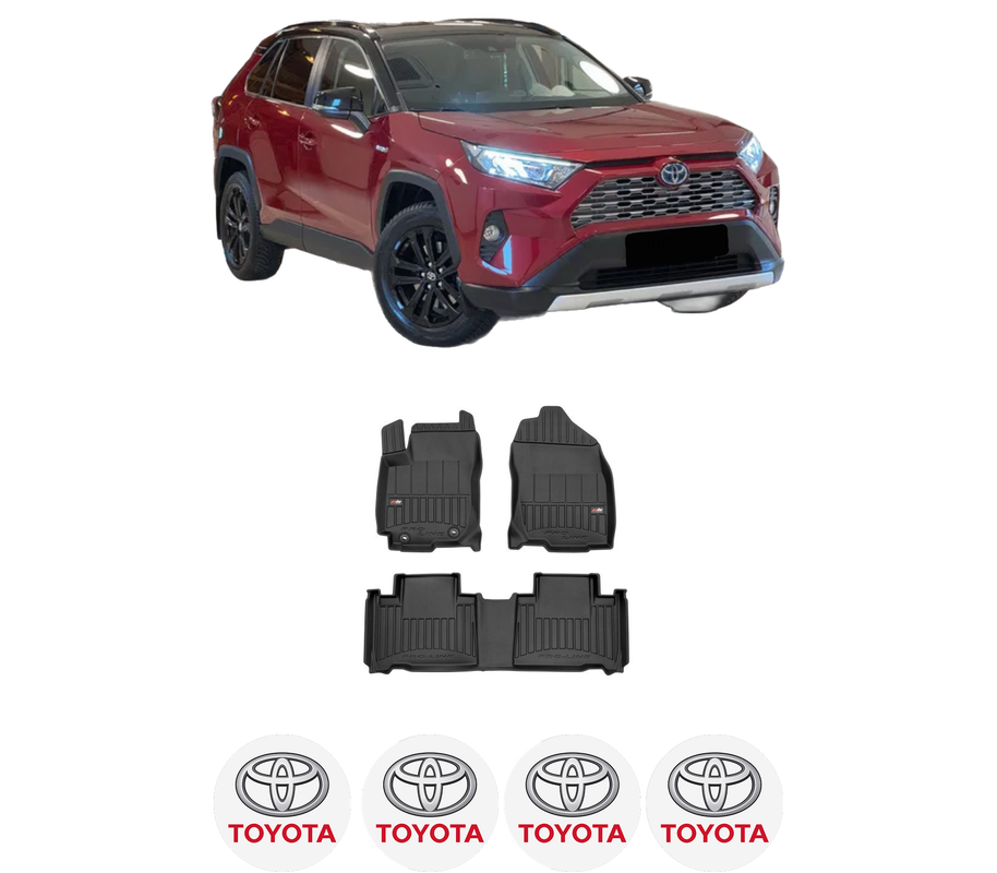 Set covorase presuri TOYOTA RAV 4 V (_A5_, _H5_) din 2018-2020, auto, din cauciuc thermoplastic, 4 Stickere auto cu TOYOTA