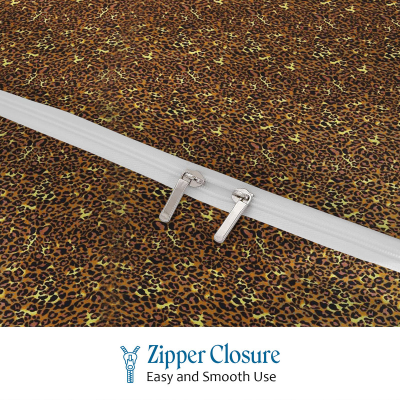 Picture of 1000 TC 100% Egyptian Cotton Duvet set Zipper Closur Ultra Soft Durable and Fade Resistant Color Leopard Print Solid size Queen