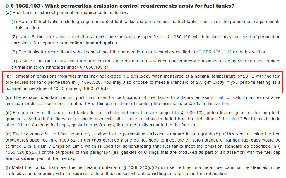 permeation standard huh