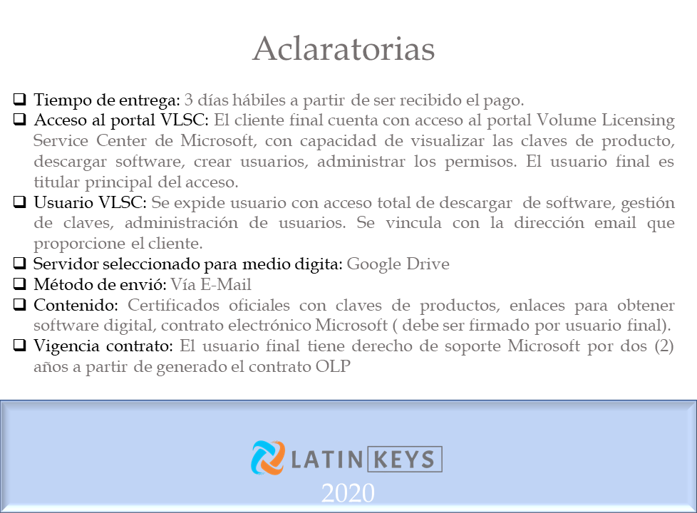 Contrato Windows Server 2012 R2 Datacenter por Volumen - Latinkeys