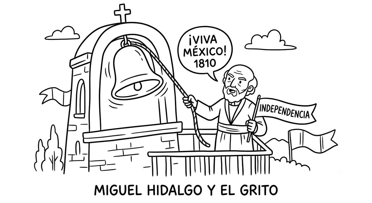 Dibujo para copiar de Miguel Hidalgo