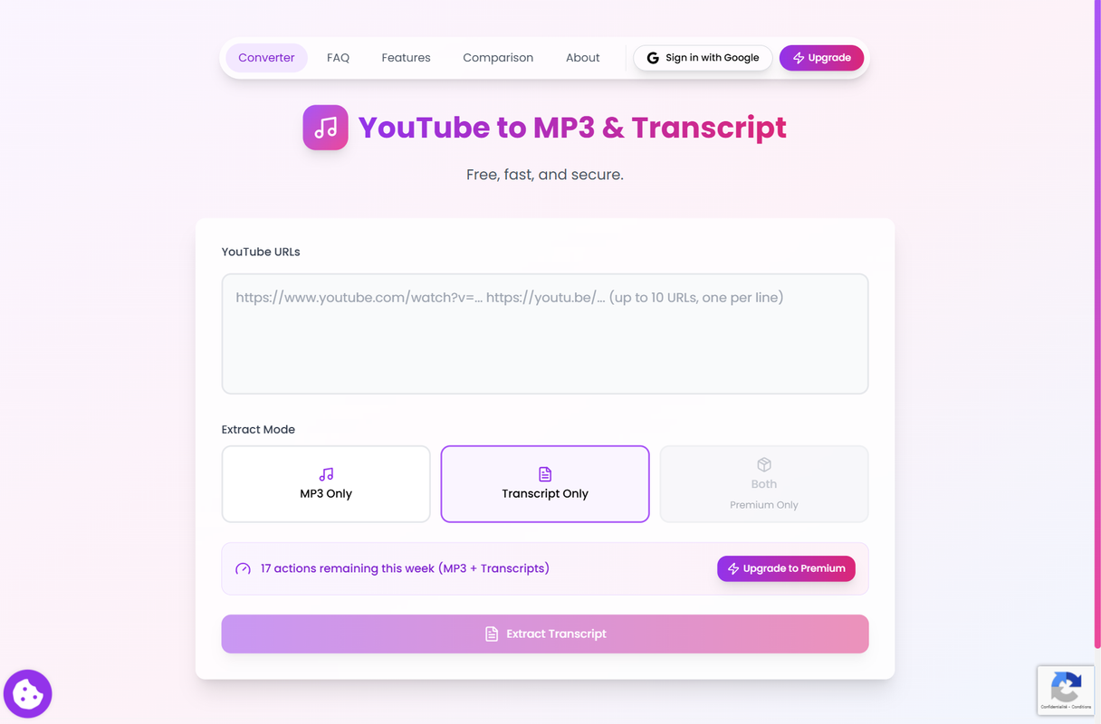 YouTube MP3 Transcript logo