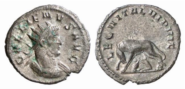 Antoniniano de Filipo I el Arabe, SAECVLARES AVGG. Loba capitolina. Roma Acsearch-info-Galieno-LEG-II-ITAL-VI