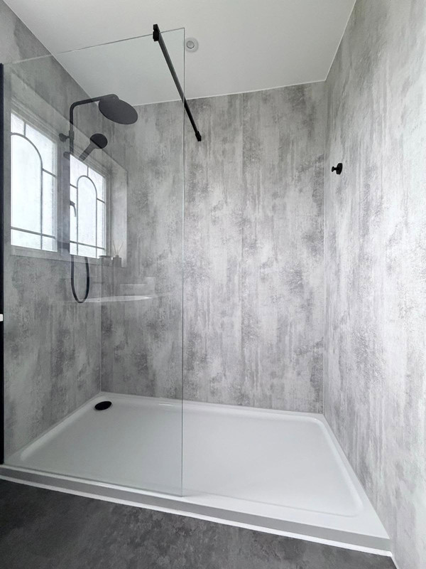 Modern bathroom tile finish with clean lines