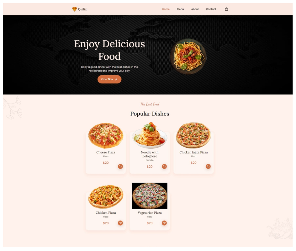 Quilix Restaurant E-Commerce