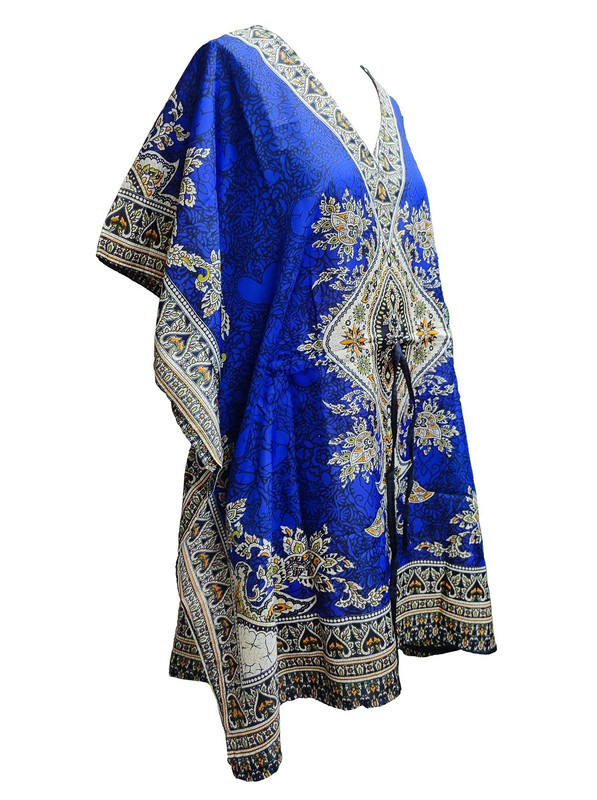 Women Kaftan Short Maxi Kaftan Hippy Boho Tunic Plus Size Dress Nightdress - Picture 7 of 33