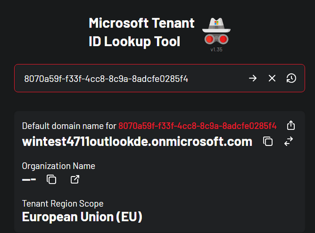 Tenant ID Lookup