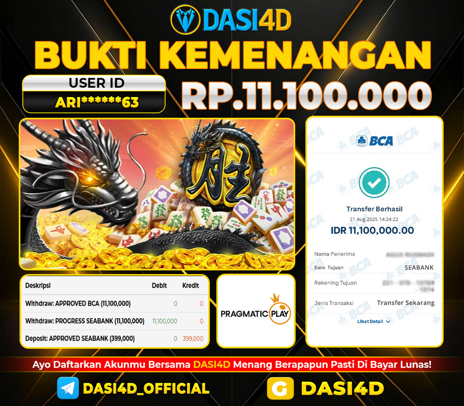 BUKTI KEMENANGAN 21 AGUSTUS 2025 DI MAHJONG WINS 3 BLACK SCATTER WD 11.100.000