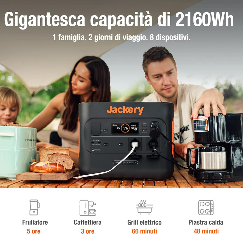 Jackery Explorer 2000 Pro Powerstation Li-Ion Nero, Arancione-image