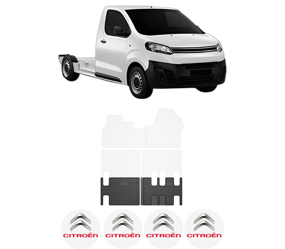 Set covorase presuri CITROEN JUMPY III Platform/Chassis (V_) din 2016-2023, auto, din cauciuc thermoplastic, 4 Stickere auto cu CITROEN