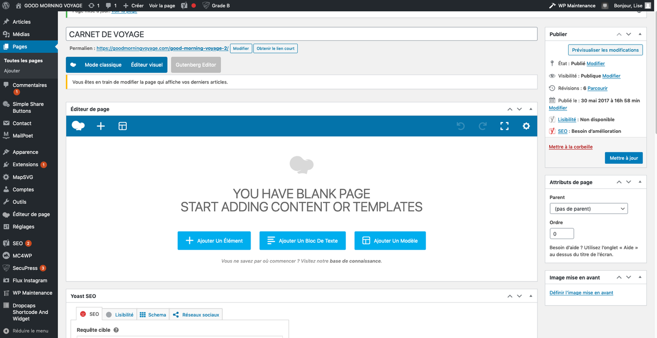 posts page