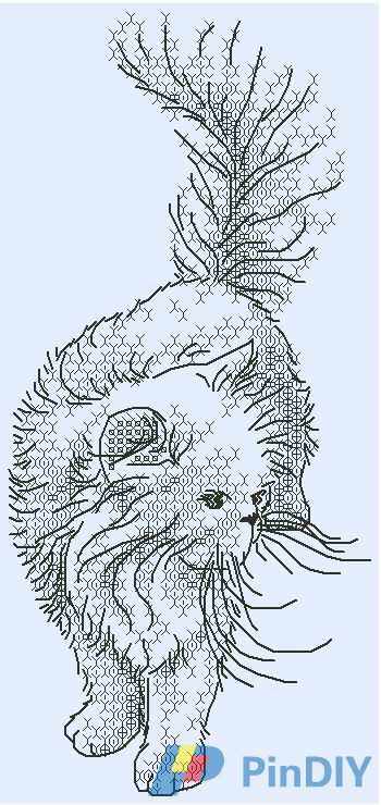 Ajisai Designs - Persian Cat Blackwork