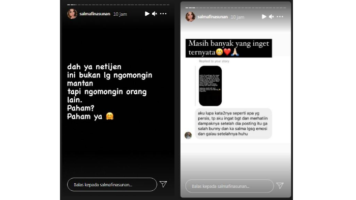 Unggahan Salmafina Sunan soal seseorang yang menyakitinya