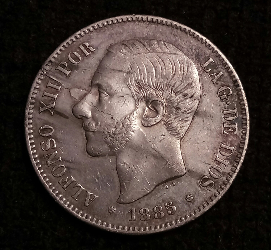5 pesetas 1885 *87 .MPM.Alfonso XII 20191024-202557231