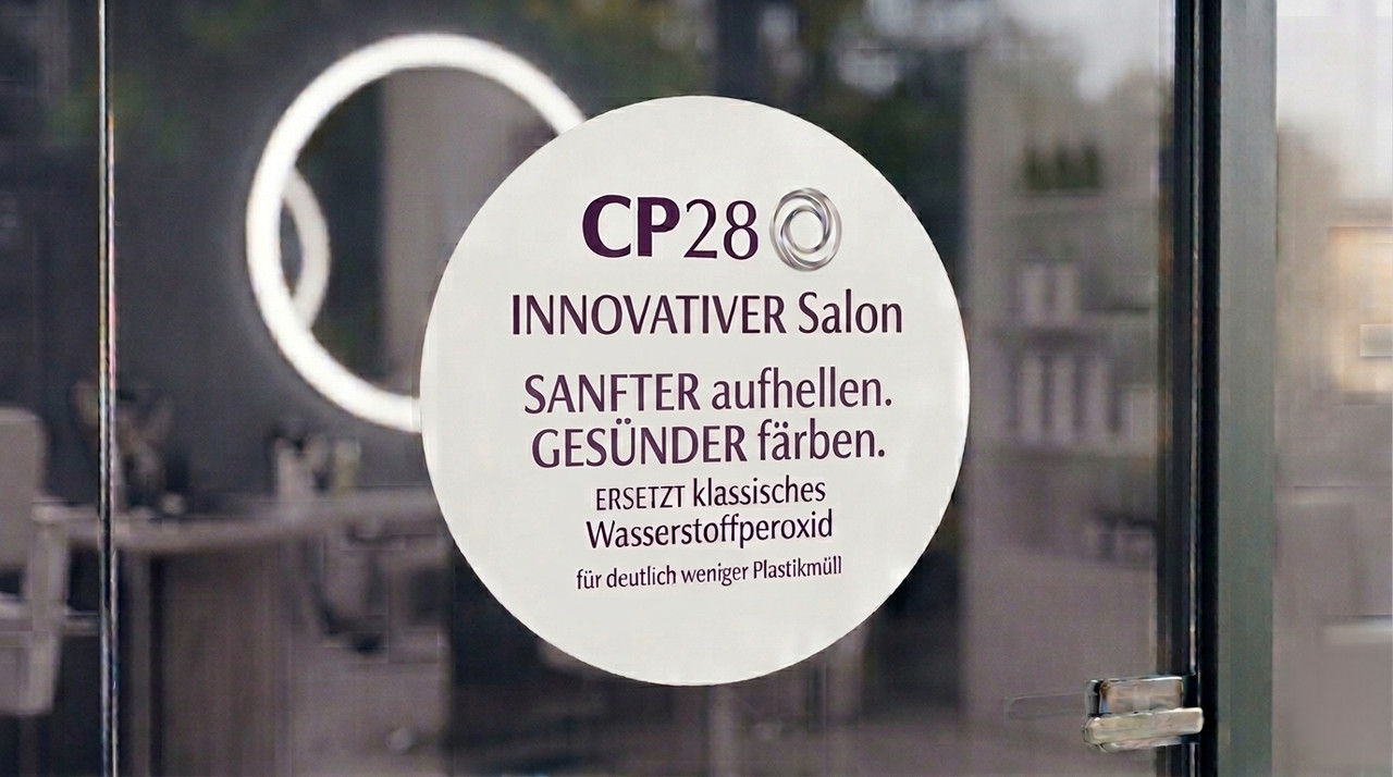 CP28 Salon Türaufkleber – Wir blondieren mit CP28