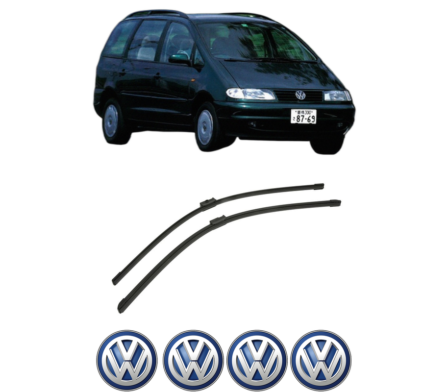 Set stergatoare auto Volkswagen SHARAN VAN (7M_) din 1996-2010, pentru parbriz auto, 2 bucati, Bosch Aerotwin, din cauciuc siliconat rezistent, 4 Stickere Auto Volkswagen