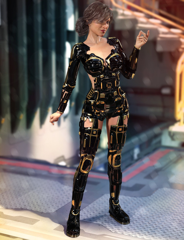 Cyber Guardian Outfit for Genesis 8 and 8.1 Females