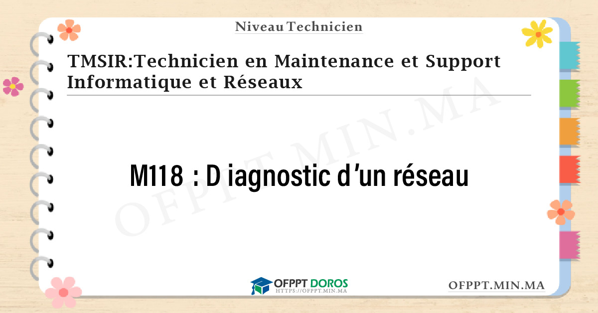 Sommaire détaillé du cours Diagnostic d’un réseau M118 OFPPT - Structure du module